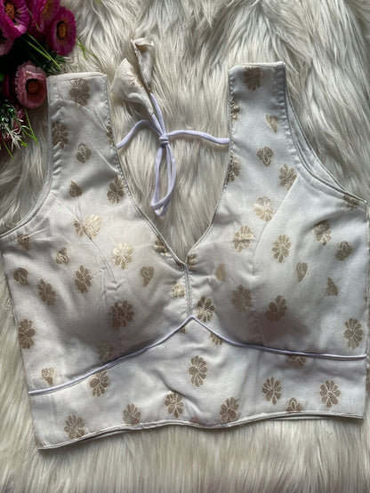 ES Designer Dola Silk Jacquard Partywear Blouse – Intricate Cosmos Viscose Weave