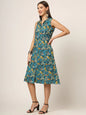 Divena Floral Print A-Line Midi Dress