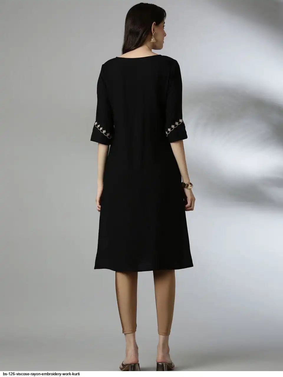 WT Women’s Viscose Rayon Straight Kurti with Elegant Embroidery Work