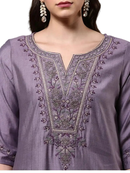 WT Women’s Viscose Rayon Straight Kurti with Elegant Embroidery Work