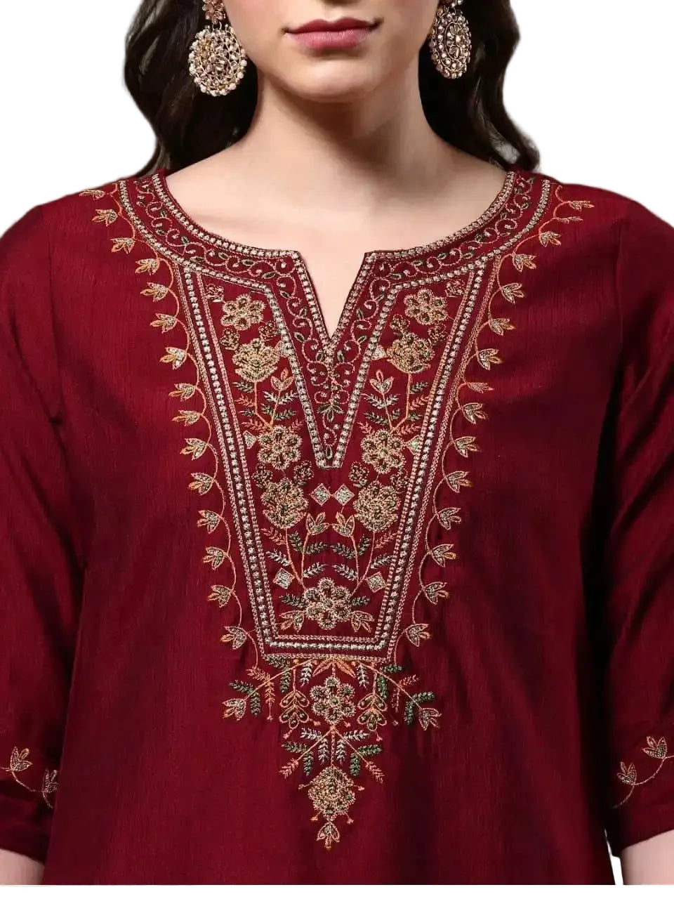 WT Women’s Viscose Rayon Straight Kurti with Elegant Embroidery Work