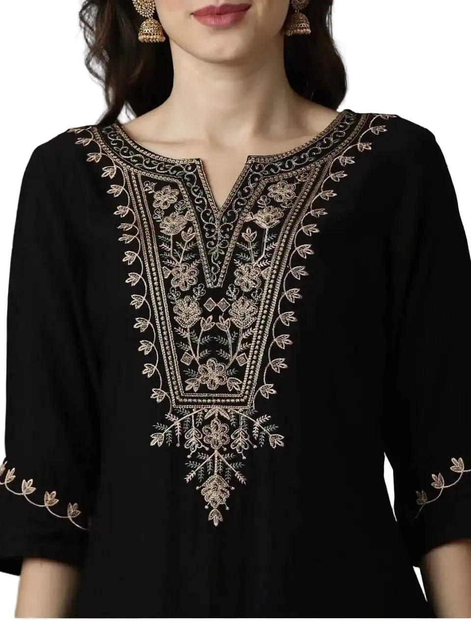 WT Women’s Viscose Rayon Straight Kurti with Elegant Embroidery Work