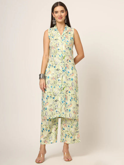 Divena Cream Printed Rayon Fabric Straight Kurta & Bottom in Seven Diff Colors