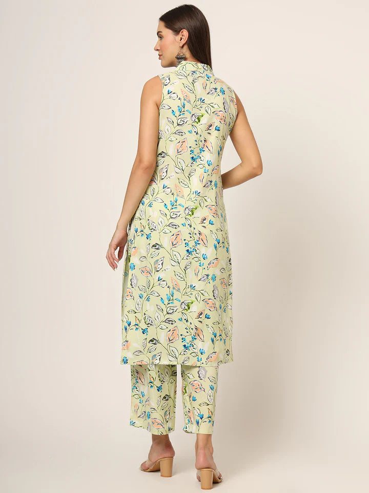 Divena Cream Printed Rayon Fabric Straight Kurta & Bottom in Seven Diff Colors