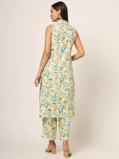 Divena Cream Printed Rayon Fabric Straight Kurta & Bottom in Seven Diff Colors