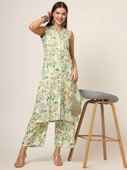 Divena Cream Printed Rayon Fabric Straight Kurta & Bottom in Seven Diff Colors