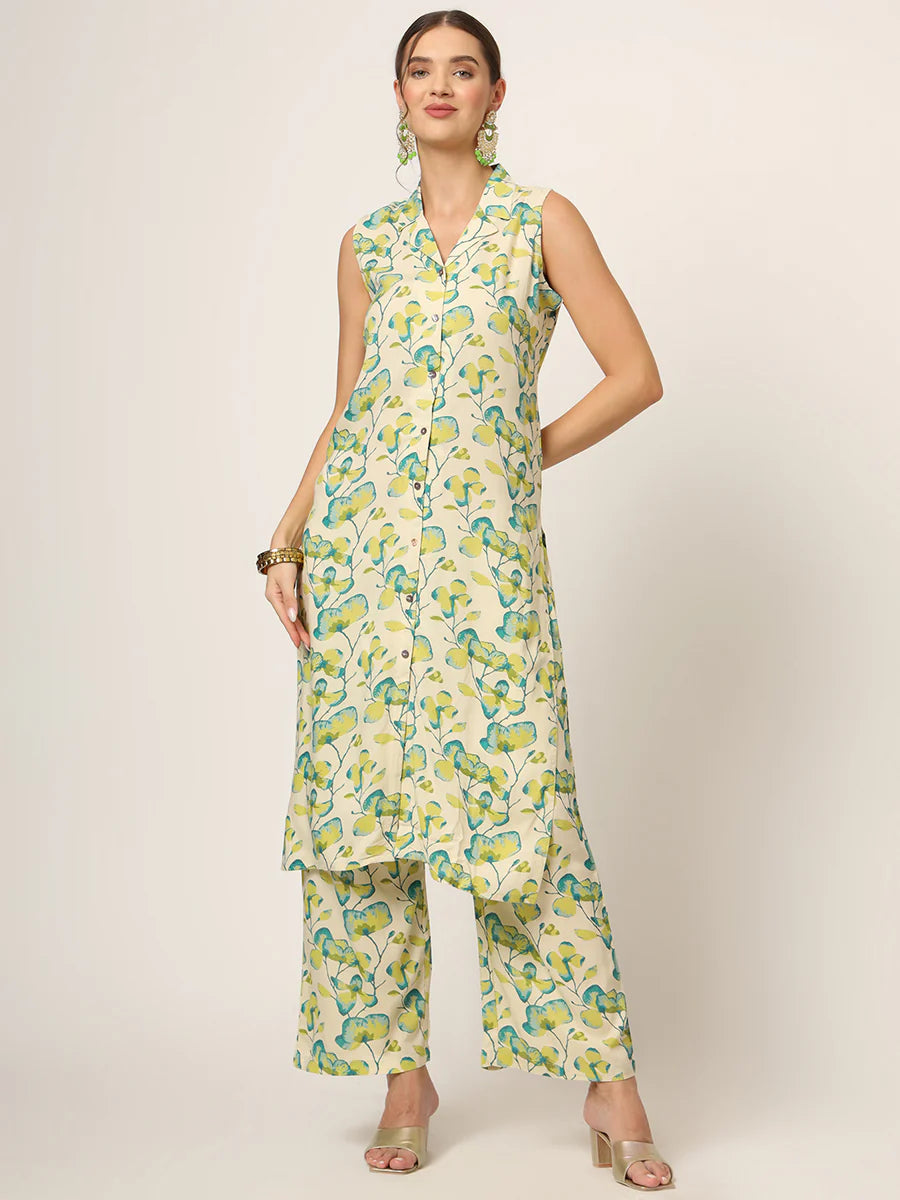 Divena Cream Printed Rayon Fabric Straight Kurta & Bottom in Seven Diff Colors