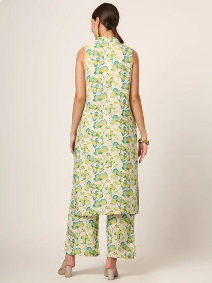 Divena Cream Printed Rayon Fabric Straight Kurta & Bottom in Seven Diff Colors