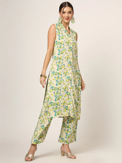 Divena Cream Printed Rayon Fabric Straight Kurta & Bottom in Seven Diff Colors