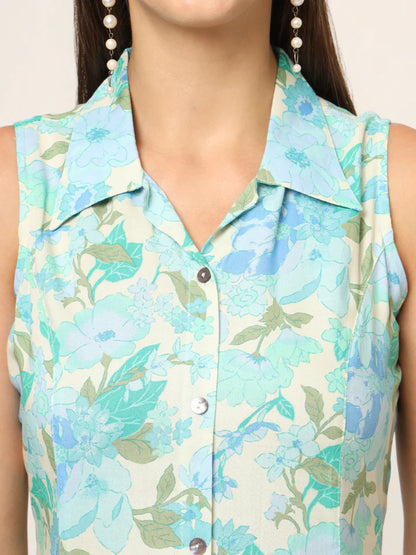 Divena Floral Print A-Line Midi Dress