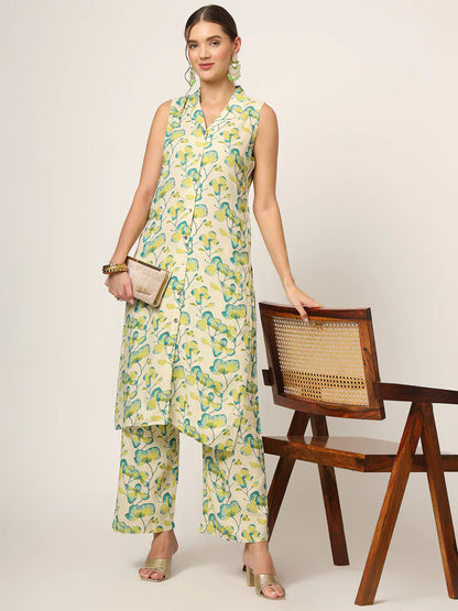 Divena Cream Printed Rayon Fabric Straight Kurta & Bottom in Seven Diff Colors