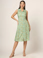 Divena Floral Print A-Line Midi Dress