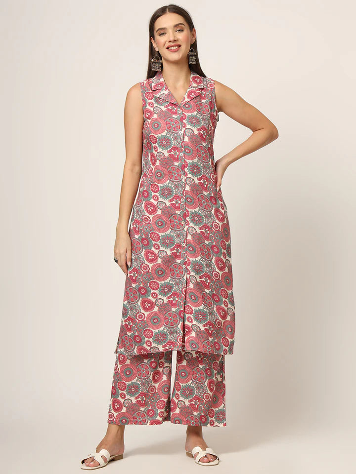Divena Cream Printed Rayon Fabric Straight Kurta & Bottom in Seven Diff Colors