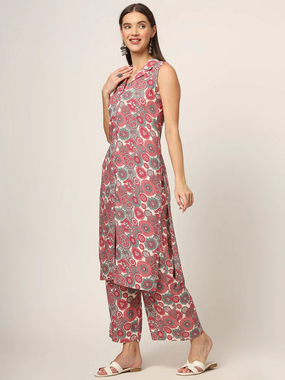 Divena Cream Printed Rayon Fabric Straight Kurta & Bottom in Seven Diff Colors