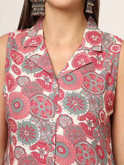 Divena Cream Printed Rayon Fabric Straight Kurta & Bottom in Seven Diff Colors