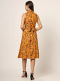 Divena Floral Print A-Line Midi Dress