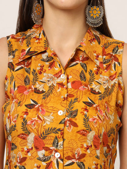 Divena Floral Print A-Line Midi Dress