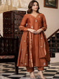 AA Viscose Silk Anarkali Kurta Set with Chanderi Dupatta and Pant