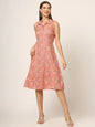 Divena Floral Print A-Line Midi Dress