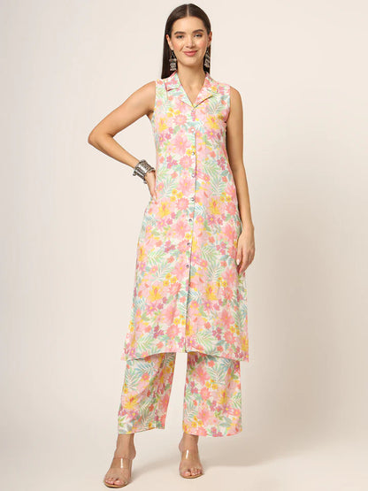 Divena Cream Printed Rayon Fabric Straight Kurta & Bottom in Seven Diff Colors