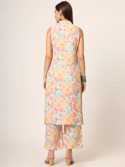 Divena Cream Printed Rayon Fabric Straight Kurta & Bottom in Seven Diff Colors