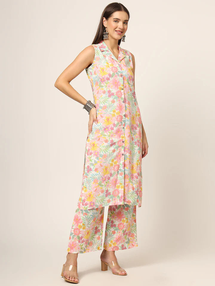 Divena Cream Printed Rayon Fabric Straight Kurta & Bottom in Seven Diff Colors