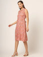 Divena Floral Print A-Line Midi Dress