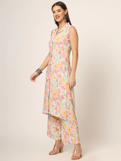 Divena Cream Printed Rayon Fabric Straight Kurta & Bottom in Seven Diff Colors