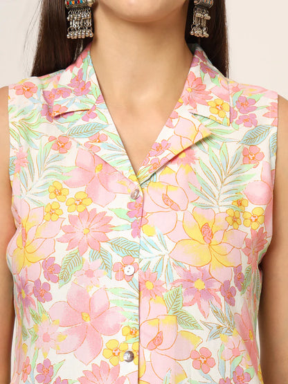 Divena Cream Printed Rayon Fabric Straight Kurta & Bottom in Seven Diff Colors