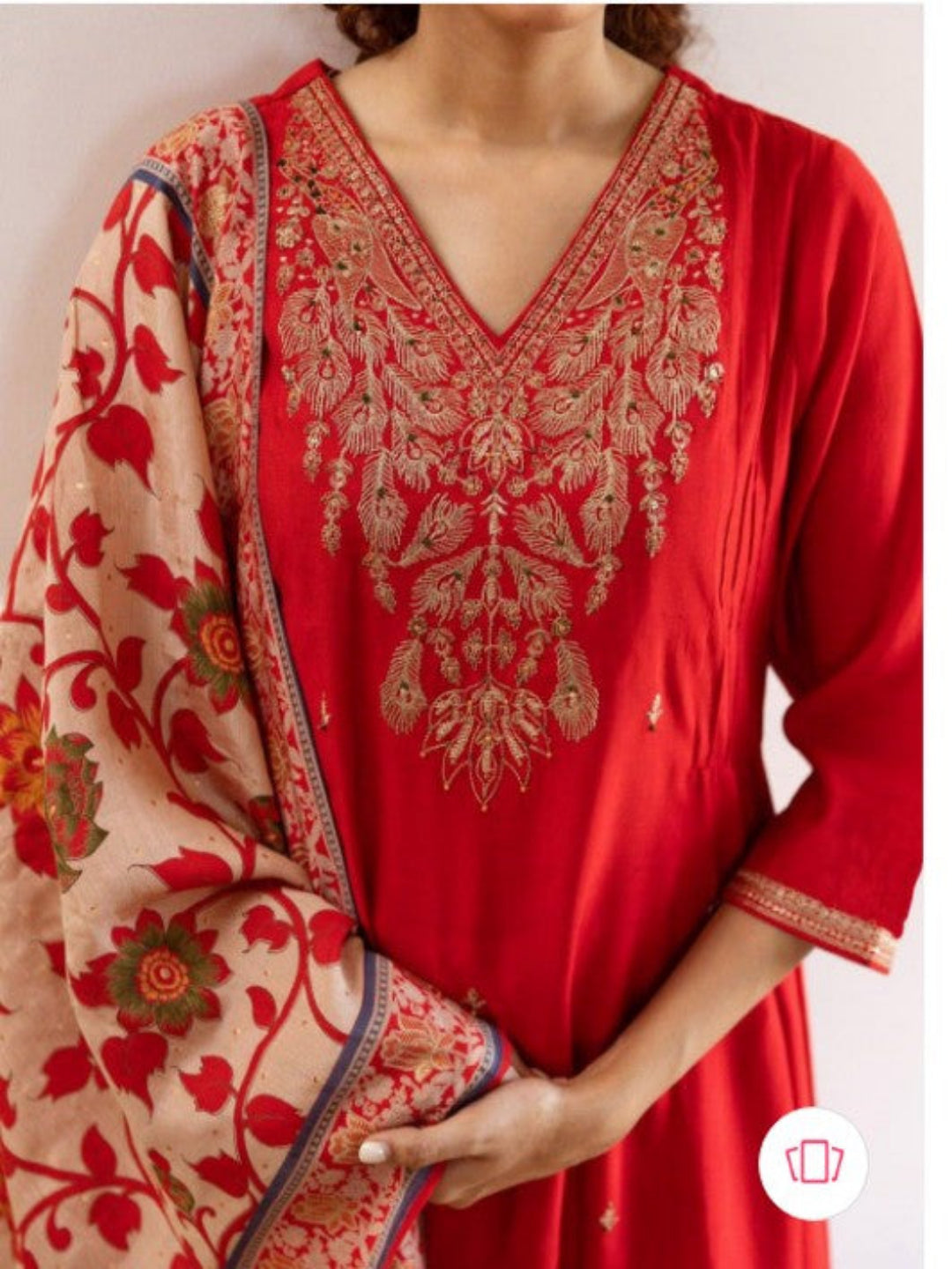 AA Viscose Silk Anarkali Kurta Set with Chanderi Dupatta and Pant