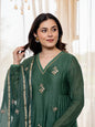 AA Viscose Silk Anarkali Kurta Set with Chanderi Dupatta and Pant