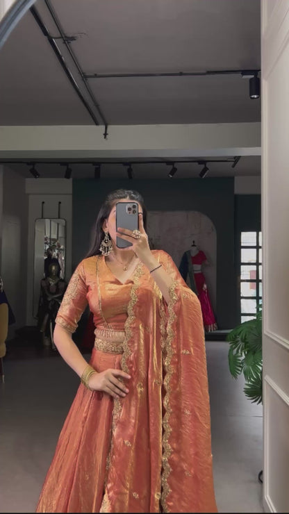 ES Stitched Fendi Lehenga Set with Thread & Sequin Embroidery – Festive Wear