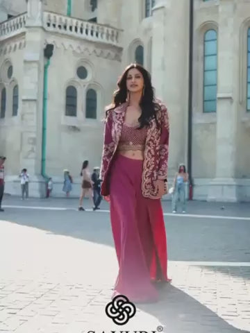 ES Trending Premium Silk Embroidered Work Plazzo Salwar Suit for Women