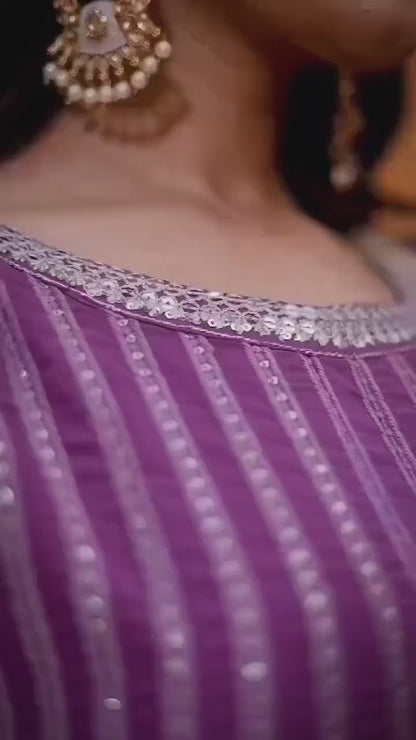 MV Premium Fox Georgette With Heavy Embroidery Work Gown & Dupatta