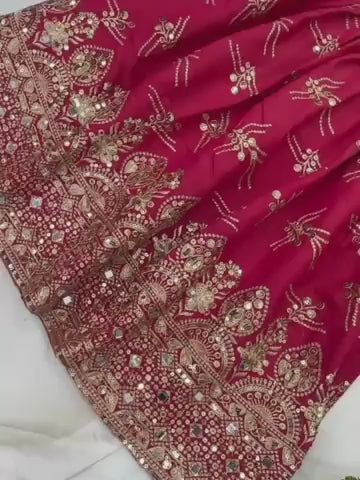 ES Simmer Silk With Full Heavy Embroidery Sequence Work Fully Stitched