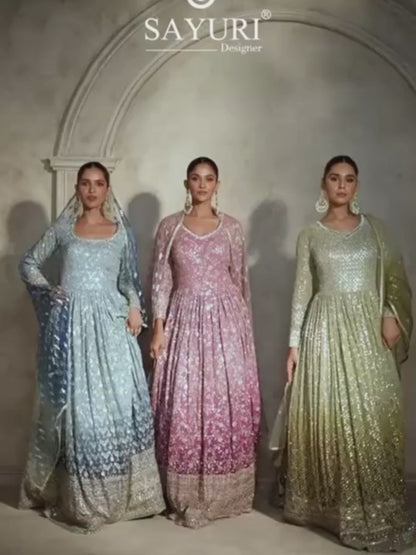 ES Georgette Embroidered Zari & Sequins Gown