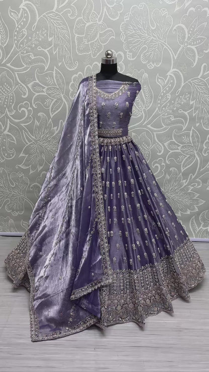 ES Burberry Motif Handwork combine Designer Party wear Lehenga Choli