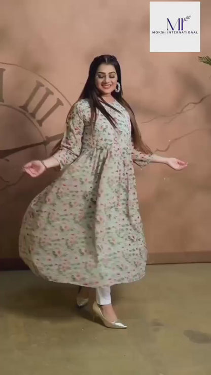 MV Printed Georgette Kurti with Cotton Inner – Elegant Everyday Ethnic Wear