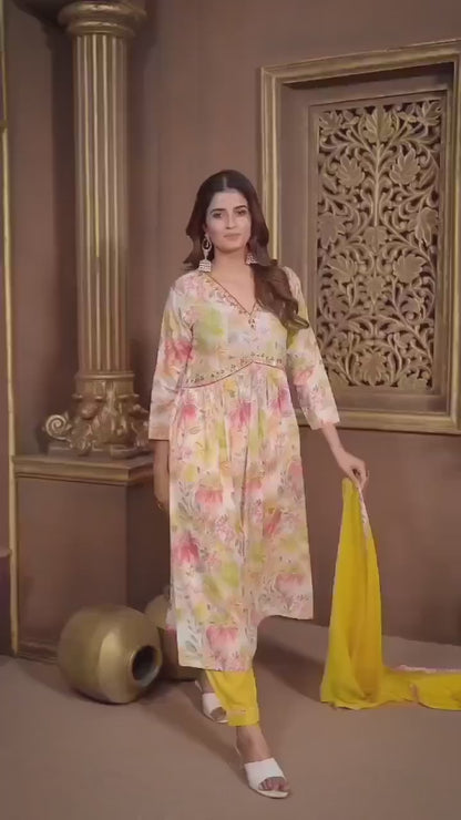 MV Premium Women's Rayon Ethnic Wear Set in Four Colors & Designs