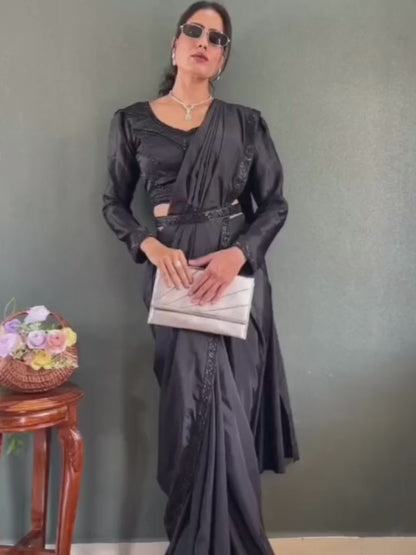 ES Elegant Natural Readymade Silk sarees & Blouse with Hand Work