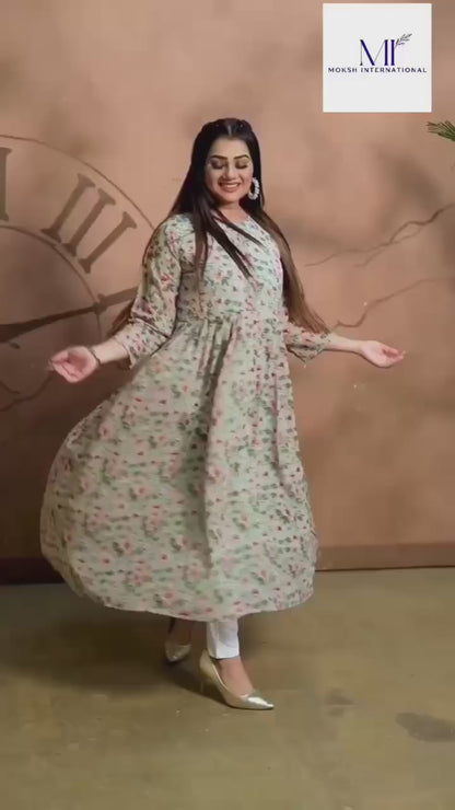 MV Soft Georgette Kurti with outer layer & Cotton inner lining