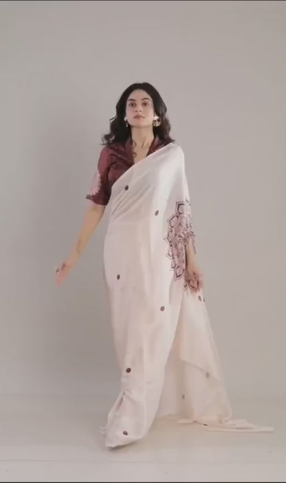 ES Designer Premium Satin Silk Ready To Wear Sarees - New Arrival