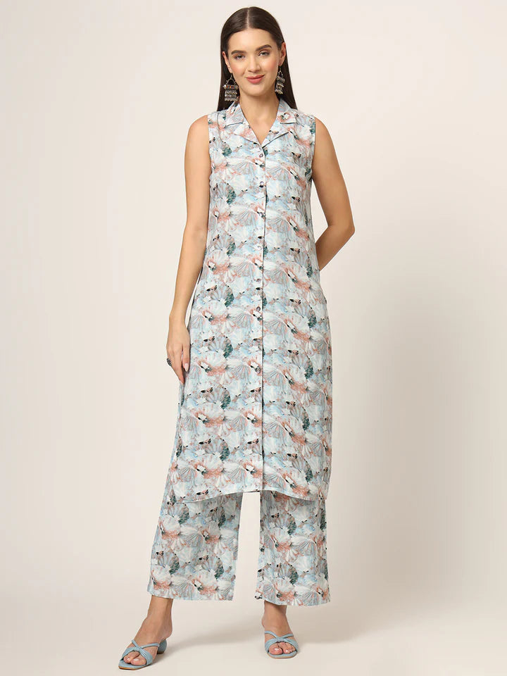 Divena Cream Printed Rayon Fabric Straight Kurta & Bottom in Seven Diff Colors
