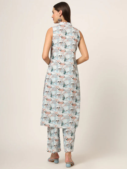 Divena Cream Printed Rayon Fabric Straight Kurta & Bottom in Seven Diff Colors