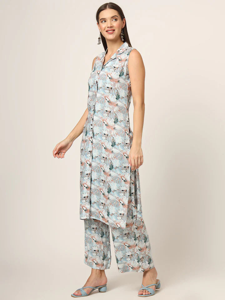 Divena Cream Printed Rayon Fabric Straight Kurta & Bottom in Seven Diff Colors