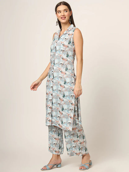 Divena Cream Printed Rayon Fabric Straight Kurta & Bottom in Seven Diff Colors