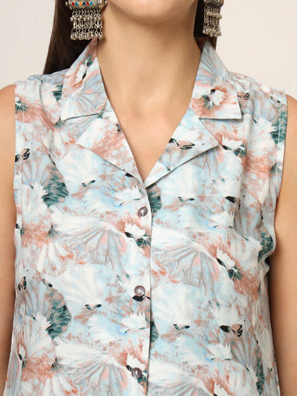 Divena Cream Printed Rayon Fabric Straight Kurta & Bottom in Seven Diff Colors