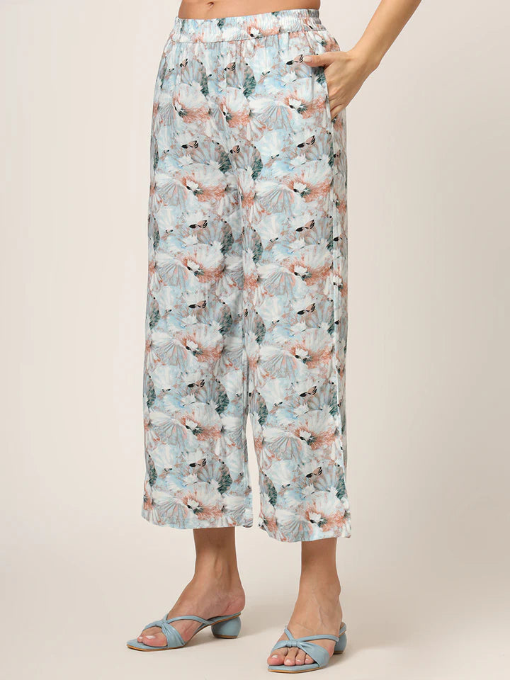 Divena Cream Printed Rayon Fabric Straight Kurta & Bottom in Seven Diff Colors