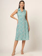 Divena Floral Print A-Line Midi Dress