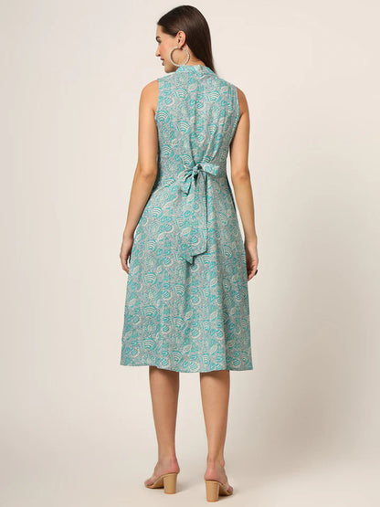 Divena Floral Print A-Line Midi Dress